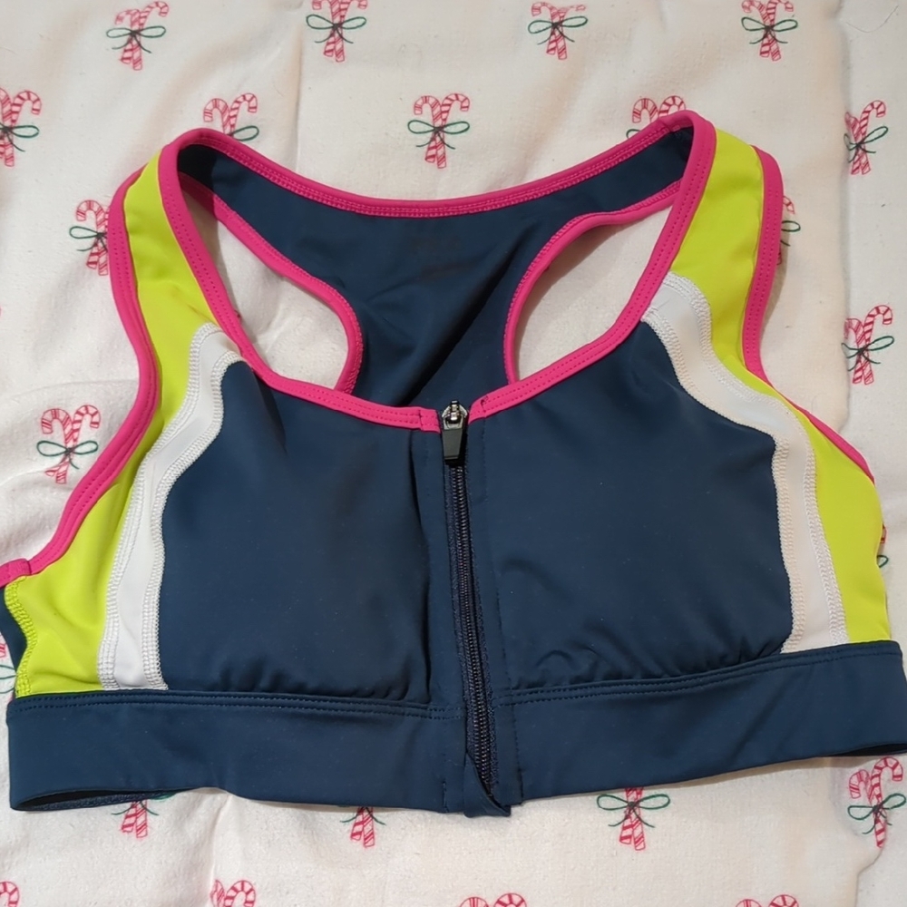 Fila Women's Sports Bra - Navy, Pink, Yellow, White